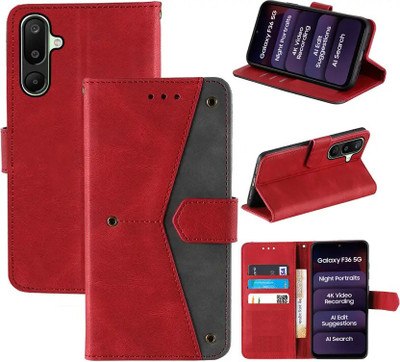 Aaghosh Flip Cover for Samsung Galaxy F36 5G(Red, Shock Proof, Pack of: 1)