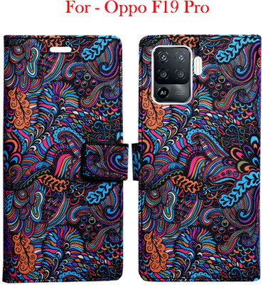Toklot Flip Cover for Oppo F19 Pro(Multicolor, Pack of: 1)