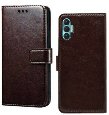 Wynhard Flip Cover for Tecno Spark 9T, Tecno Spark 8P(Brown, Grip Case, Pack of: 1)