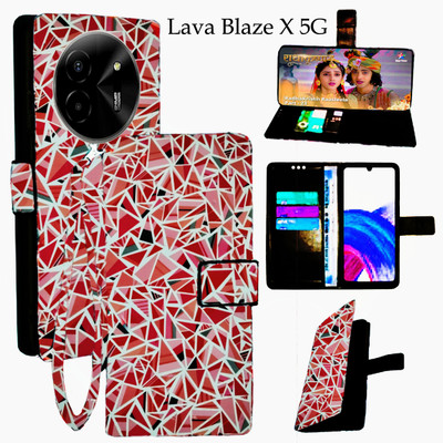Mxkart Flip Cover for Lava Blaze X 5G(Red, Pack of: 1)