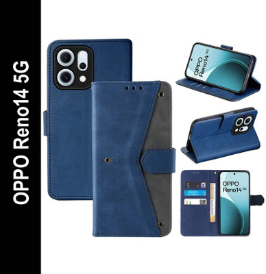 Mashgul Flip Cover for OPPO Reno14 5G(Blue, Shock Proof, Pack of: 1)