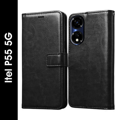 Flipkart SmartBuy Flip Cover for Itel P55 5G, Itel Color Pro 5G(Black, Pack of: 1)