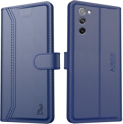 AIBEX Flip Cover for Samsung Galaxy S20 Fe|Vegan PU Leather |Foldable Stand & Pocket(Blue, Cases with Holder, Pack of: 1)