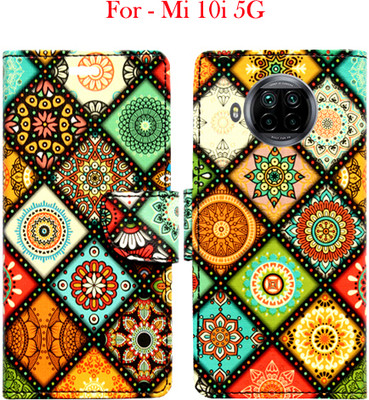 Toklot Flip Cover for Mi 10i 5G(Orange, Pack of: 1)