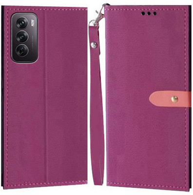 Ideogram Flip Cover for OPPO Reno 12 Pro 5G(Pink, Shock Proof, Pack of: 1)