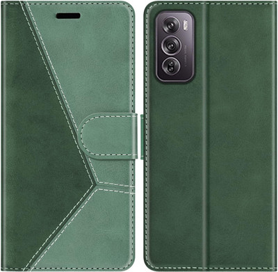 Perkie Flip Cover for OPPO Reno 12 Pro 5G(Green, Multicolor, Dual Protection)
