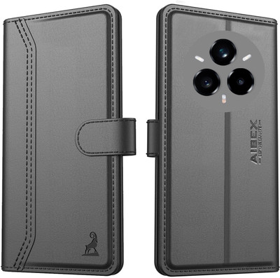 AIBEX Flip Cover for Realme P3 Pro 5G / Realme 14 Pro Plus 5G|Premium Leather Finish | Magnetic Closure(Black, Magnetic Case, Pack of: 1)