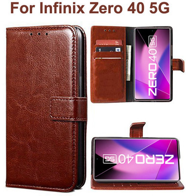 Carnage Flip Cover for Infinix Zero 40 5G(Brown, Cases with Holder, Pack of: 1)