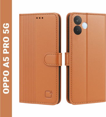 AIBEX Flip Cover for Oppo A5 Pro 5G|Inbuilt Wallet & Card Slots|Premium Leather Magnetic Case(Brown, Card Holder, Pack of: 1)