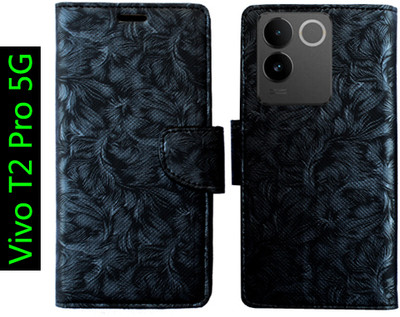 Toklot Flip Cover for Vivo T2 Pro 5G(Black, Pack of: 1)