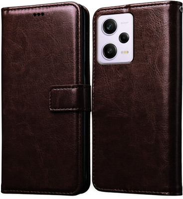 Casotec Flip Cover for Redmi Note 12 Pro Plus 5G(Brown, Magnetic Case, Pack of: 1)