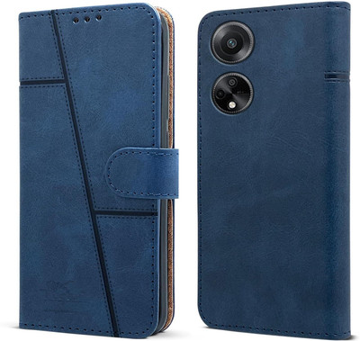 Rakaenterprise Flip Cover for Oppo F23 5G(Blue, Grip Case, Pack of: 1)