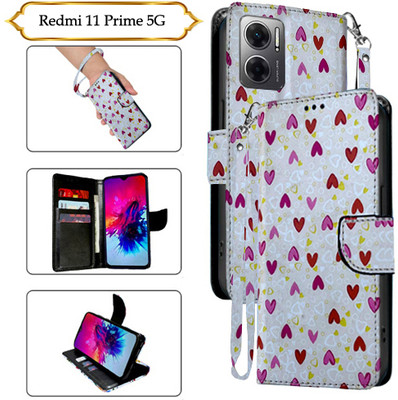 Cutemart Flip Cover for Redmi 11 Prime 5G(White, Pack of: 1)