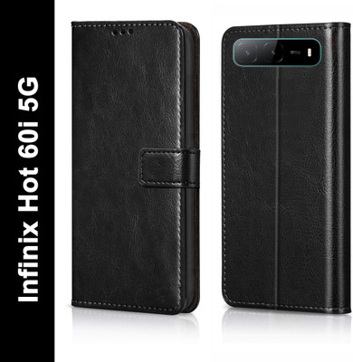 Cockcrow Flip Cover for Infinix Hot 60i 5G(Black, Shock Proof, Pack of: 1)