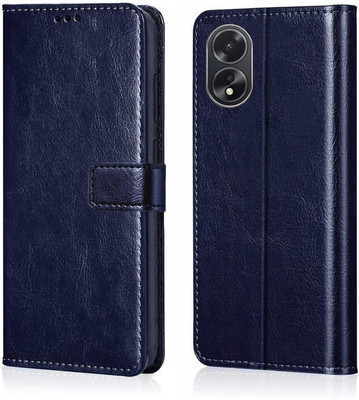 ClickAway Flip Cover for Oppo A38(Blue, Dual Protection, Pack of: 1)