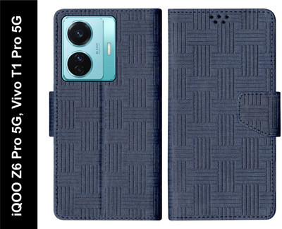 SBMS Flip Cover for iQOO Z6 Pro 5G / Vivo T1 Pro 5G(Blue, Shock Proof, Pack of: 1)