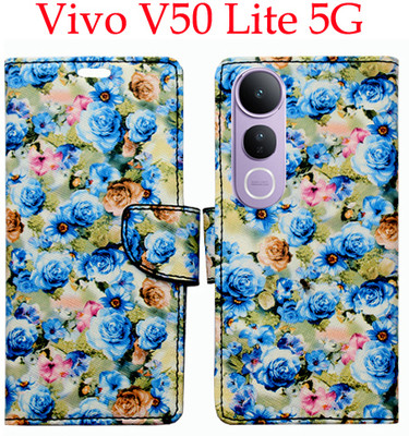 Mxkart Flip Cover for Vivo V50 Lite 5G(Blue, Pack of: 1)