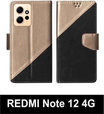 korumacase Flip Cover for REDMI Note 12 4G Multicolor(Black, Shock Proof, Pack of: 1)