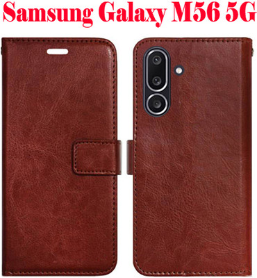 Toklot Flip Cover for Samsung Galaxy M56 5G(Brown, Pack of: 1)