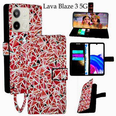 Mxkart Flip Cover for Lava Blaze 3 5G(Red, Pack of: 1)