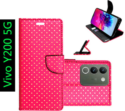 Toklot Flip Cover for Vivo Y200 5G(Pink, Pack of: 1)