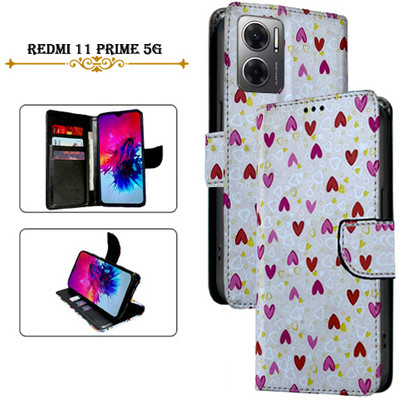 Cutemart Flip Cover for Redmi 11 Prime 5G(White, Pack of: 1)