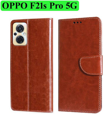 Wynhard Flip Cover for OPPO F21s Pro 5G(Brown, Grip Case, Pack of: 1)