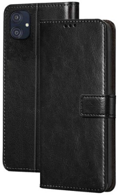 AKSP Flip Cover for Samsung Galaxy M04 Leather Finish(Black, Magnetic Case, Pack of: 1)