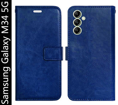Toklot Flip Cover for Samsung Galaxy M34 5G(Blue, Pack of: 1)