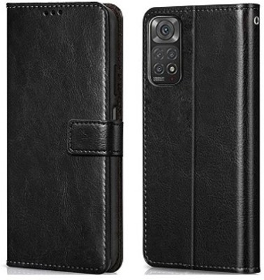 AKSP Flip Cover for Redmi Note 11S Leather Finish and Card Pockets(Black, Magnetic Case, Pack of: 1)