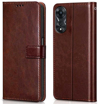Rakaenterprise Flip Cover for OPPO A78 4G(Brown, Shock Proof, Pack of: 1)