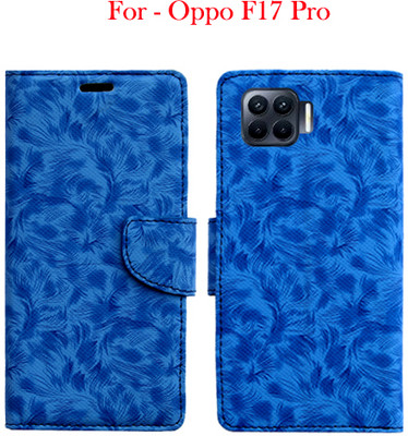 Toklot Flip Cover for Oppo F17 Pro(Blue, Pack of: 1)