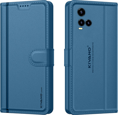 KIVANO LUXE Flip Cover for Vivo Y33S / Vivo Y21s / Vivo Y21 (2021) / Vivo Y21e(Blue, Magnetic Case, Pack of: 1)