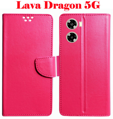Mxkart Flip Cover for Lava Dragon 5G(Pink, Pack of: 1)