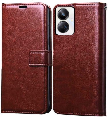 AutoPack Flip Cover for realme 10 Pro+ 5G, realme 10 Pro Plus 5G(Brown, Camera Bump Protector, Pack of: 1)