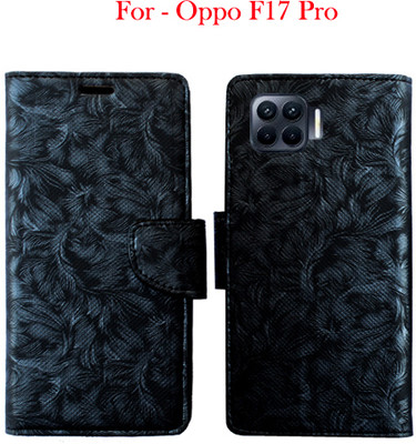 Toklot Flip Cover for Oppo F17 Pro(Black, Pack of: 1)