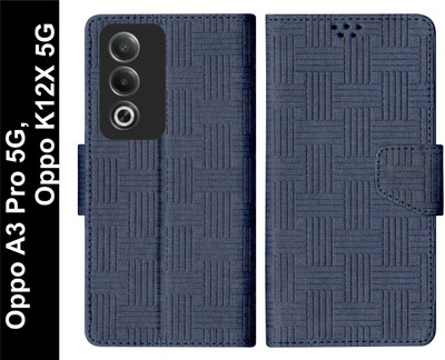 SBMS Flip Cover for Oppo A3 Pro 5G / Oppo K12X 5G Back Cover Case with Magnatic Closure(Blue, Shock Proof, Pack of: 1)
