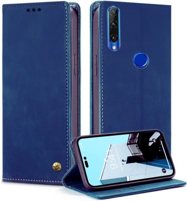 Luxury Counter Flip Cover for Lenovo K10 Note , Magnetic Kickstand with 4 Card Slots Back Cover(Blue, Dual Protection, Pack of: 1)