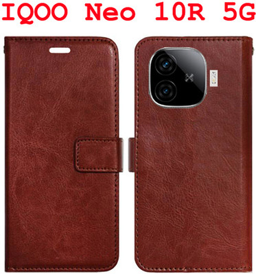 Toklot Flip Cover for IQOO Neo 10R 5G(Brown, Pack of: 1)