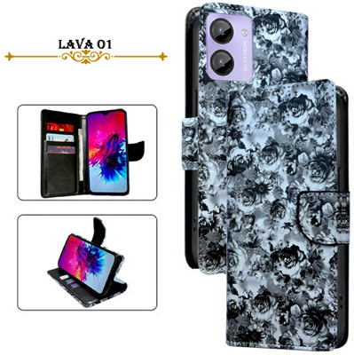 PARGO Flip Cover for Lava O1(Black, Pack of: 1)