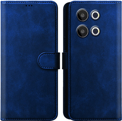 PikTrue Flip Cover for Lava Blaze 3 5G |Vegan PU Leather |Foldable Stand & Pocket |Magnetic Closure(Blue, Pack of: 1)
