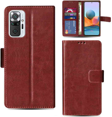Kalua Mall Flip Cover for Redmi Note 10 Pro phone flip cover | Redmi M2101K6G phone flip cover | Brown(Brown, Magnetic Case, Pack of: 1)