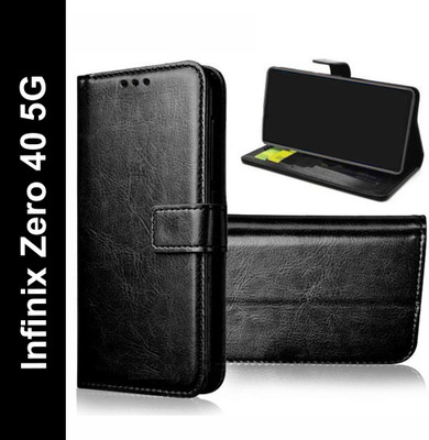 Openbuy Flip Cover for Infinix Zero 40 5G(Black, Magnetic Case, Pack of: 1)