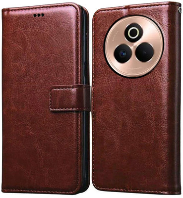 Casotec Flip Cover for Realme P3 Pro 5G(Brown, Pack of: 1)