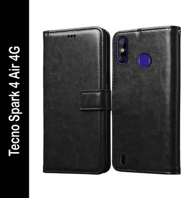 Casotec Flip Cover for Tecno Spark 4 Air(Black, Pack of: 1)