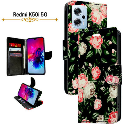 Cutemart Flip Cover for Redmi K50i 5G(Black, Pack of: 1)