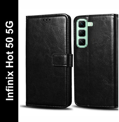 Wynhard Flip Cover for Infinix Hot 50 5G(Black, Grip Case, Pack of: 1)