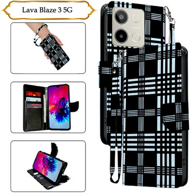 Asmart Flip Cover for Lava Blaze 3 5G(Black, Pack of: 1)