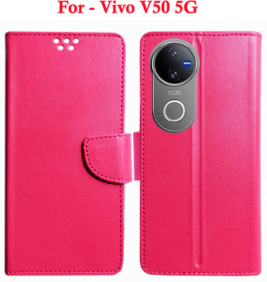 Toklot Flip Cover for Vivo V50 5G(Pink, Pack of: 1)