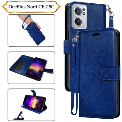 SALGO Flip Cover for OnePlus Nord CE 2 5G(Blue, Pack of: 1)